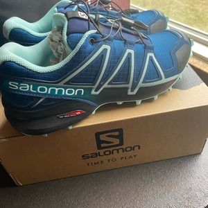 Hiking/running shoes!Salomon Speedcross4 (Poseidon/Eggshell Blue/Black)